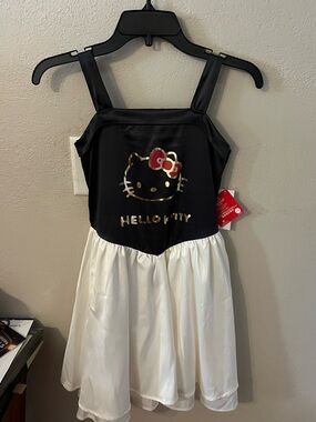 Sanrio Hello Kitty Black & White Satin Skirt Dress